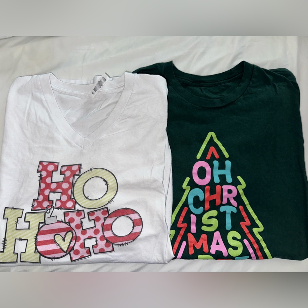 Christmas T-Shirts - White and Green